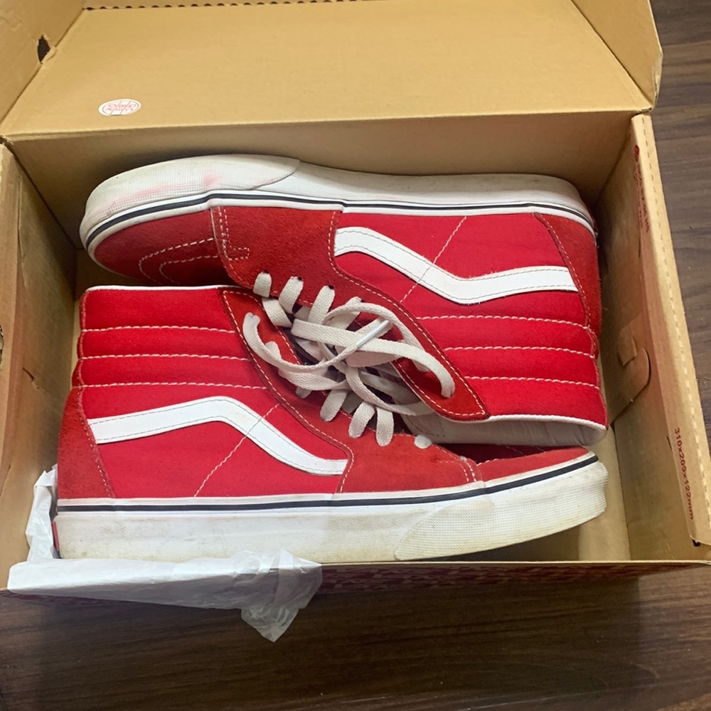 Boys red high top vans